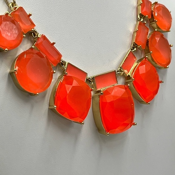 Kate Spade "Cause A Stir" Orange Stone Enamel Gold Plate Statement Necklace - Picture 4 of 12